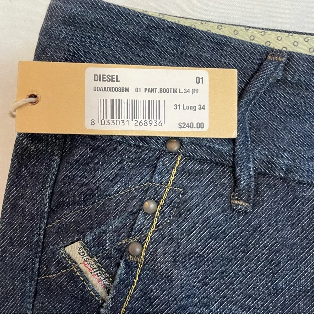 NWT New $240 Diesel Bootik Blue Jeans Made In Italy Size 31 x 34